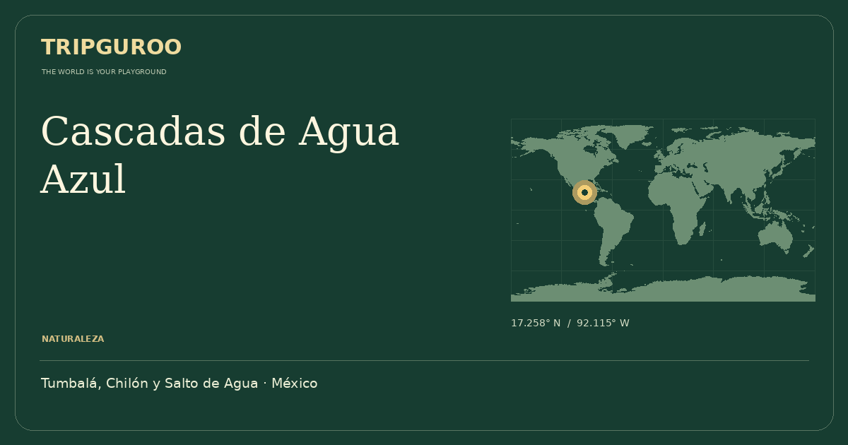 Cascadas de Agua Azul · Ubicación de referencia