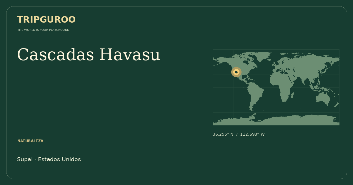 Cascadas Havasu · Ubicación de referencia