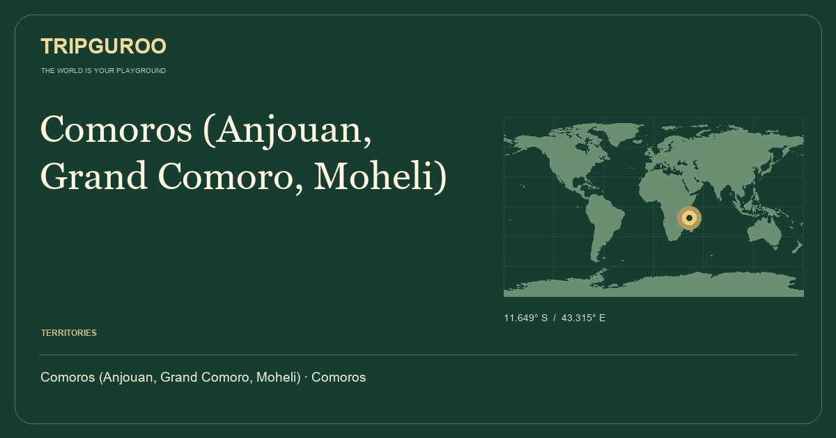 Comoros (Anjouan, Grand Comoro, Moheli) · Reference location